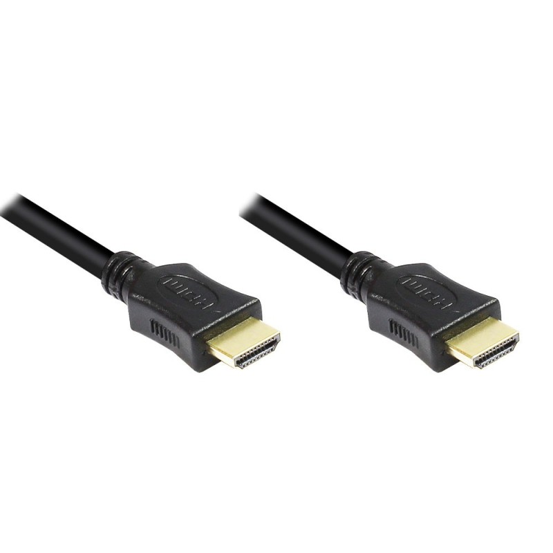 Good Connections High Speed HDMI Cavo 0,75m con Ethernet gold Stecker Nero